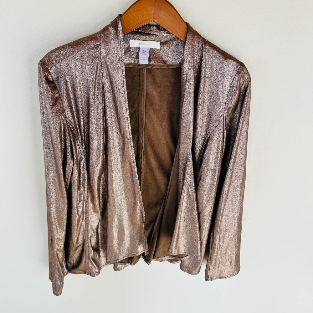 Chico's Rose Gold Kimona Jacket